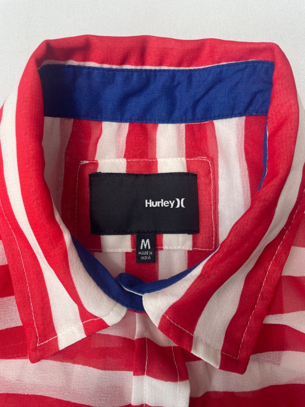 NWT Hurley Women's Medium Patriotic Red White Blue Plaid Sleeveless Top RWB tank - Picture 4 of 9